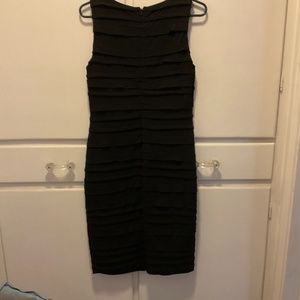 Calvin Klein zip up back black ruffles dress size8